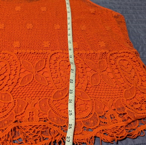 Jessica Simpson McKenna women's blouse sz 2X embroidery sleeveless hot coral - Picture 13 of 16